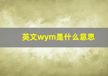 英文wym是什么意思