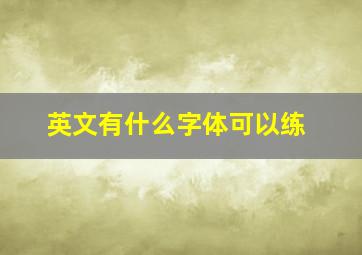 英文有什么字体可以练