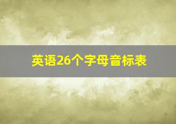 英语26个字母音标表