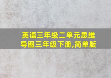 英语三年级二单元思维导图三年级下册,简单版