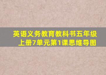 英语义务教育教科书五年级上册7单元第1课思维导图