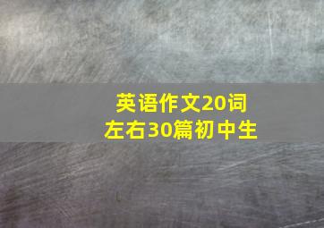 英语作文20词左右30篇初中生