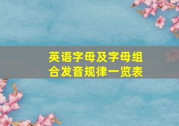 英语字母及字母组合发音规律一览表