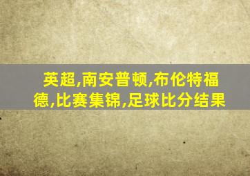 英超,南安普顿,布伦特福德,比赛集锦,足球比分结果