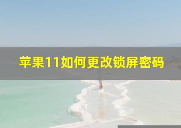 苹果11如何更改锁屏密码