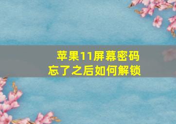 苹果11屏幕密码忘了之后如何解锁