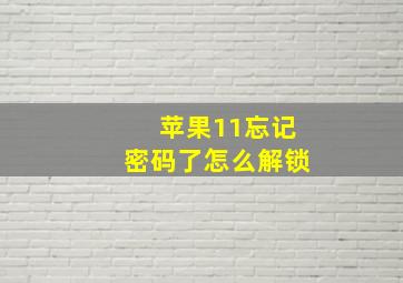 苹果11忘记密码了怎么解锁