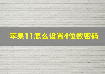 苹果11怎么设置4位数密码