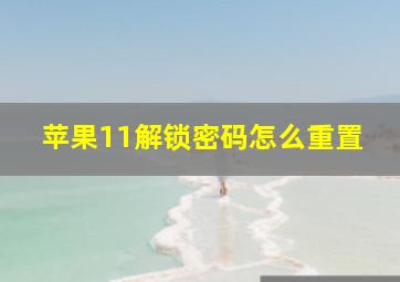 苹果11解锁密码怎么重置