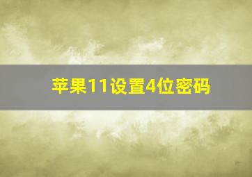 苹果11设置4位密码