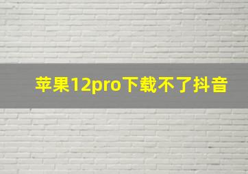 苹果12pro下载不了抖音