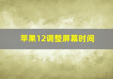 苹果12调整屏幕时间