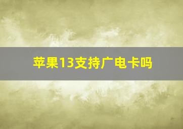 苹果13支持广电卡吗