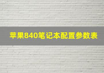 苹果840笔记本配置参数表