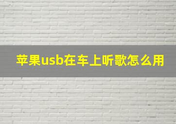 苹果usb在车上听歌怎么用