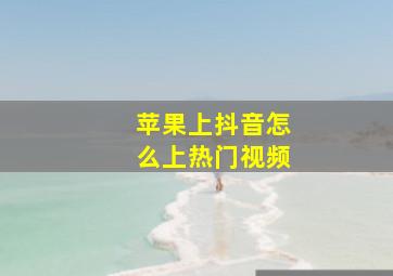 苹果上抖音怎么上热门视频