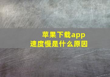 苹果下载app速度慢是什么原因