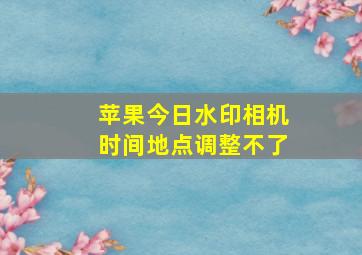 苹果今日水印相机时间地点调整不了