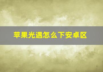 苹果光遇怎么下安卓区