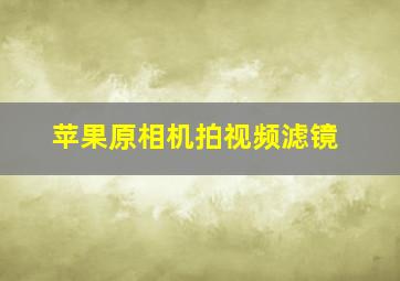 苹果原相机拍视频滤镜