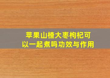 苹果山楂大枣枸杞可以一起煮吗功效与作用