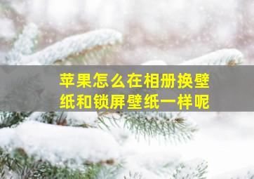 苹果怎么在相册换壁纸和锁屏壁纸一样呢