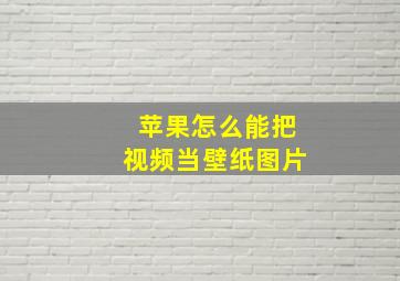 苹果怎么能把视频当壁纸图片