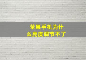 苹果手机为什么亮度调节不了