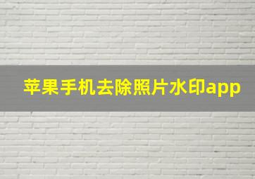 苹果手机去除照片水印app