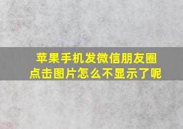 苹果手机发微信朋友圈点击图片怎么不显示了呢