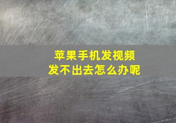 苹果手机发视频发不出去怎么办呢