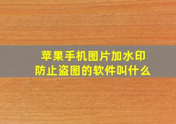 苹果手机图片加水印防止盗图的软件叫什么