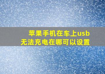 苹果手机在车上usb无法充电在哪可以设置