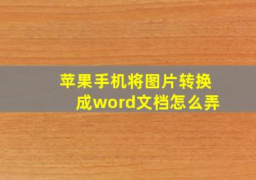 苹果手机将图片转换成word文档怎么弄