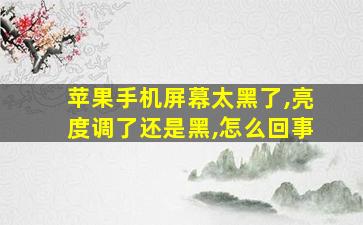 苹果手机屏幕太黑了,亮度调了还是黑,怎么回事