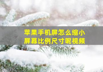 苹果手机屏怎么缩小屏幕比例尺寸呢视频