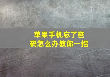 苹果手机忘了密码怎么办教你一招