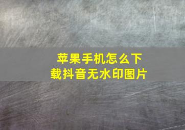 苹果手机怎么下载抖音无水印图片