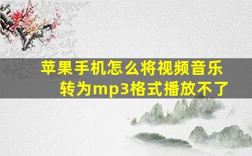 苹果手机怎么将视频音乐转为mp3格式播放不了