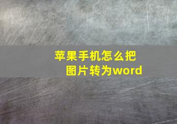 苹果手机怎么把图片转为word