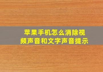 苹果手机怎么消除视频声音和文字声音提示