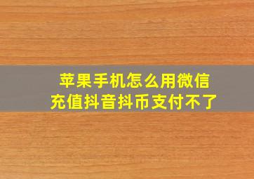 苹果手机怎么用微信充值抖音抖币支付不了