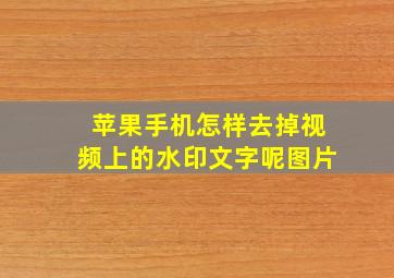 苹果手机怎样去掉视频上的水印文字呢图片