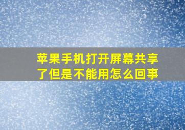 苹果手机打开屏幕共享了但是不能用怎么回事