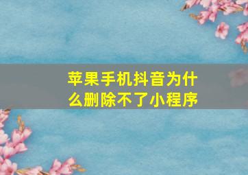 苹果手机抖音为什么删除不了小程序