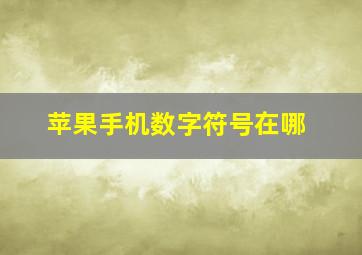 苹果手机数字符号在哪