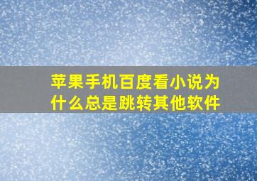 苹果手机百度看小说为什么总是跳转其他软件