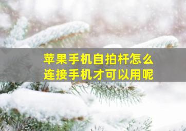 苹果手机自拍杆怎么连接手机才可以用呢