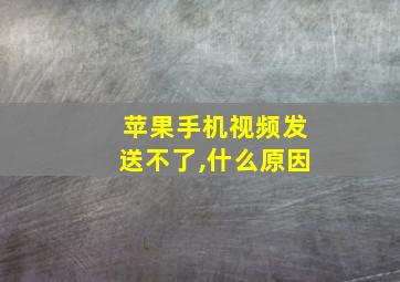 苹果手机视频发送不了,什么原因