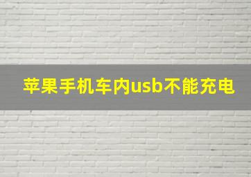 苹果手机车内usb不能充电